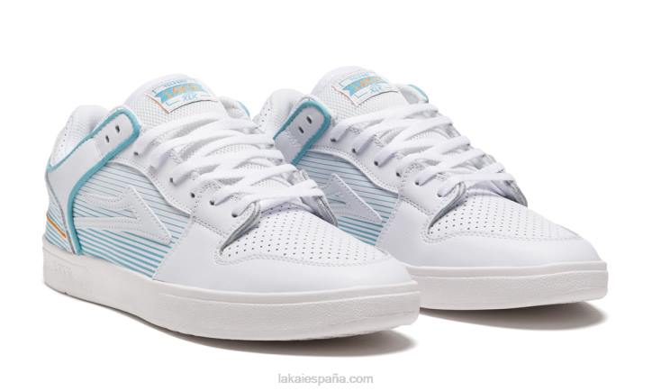zapatos de skate de cuero galés telford low x rob Lakai blanco 80B2277 - Image 2
