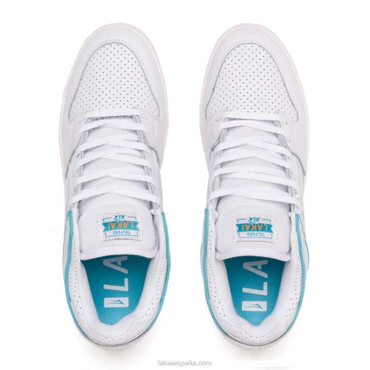 zapatos de skate de cuero galés telford low x rob Lakai blanco 80B2277 - Image 3